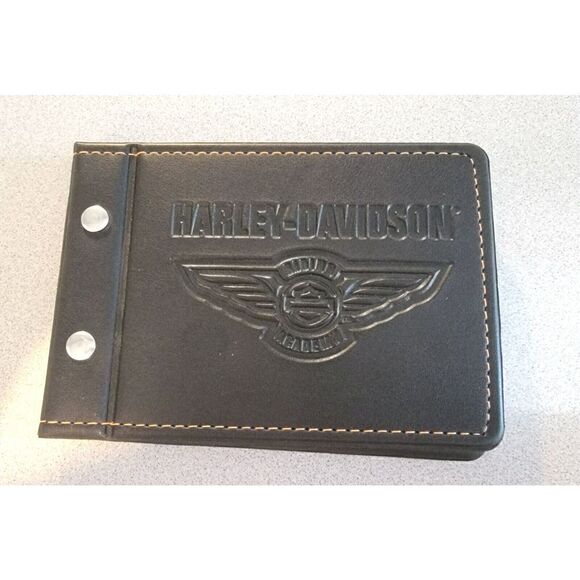 Harley-Davidson Riding Academy Road Book Journal Black Leather ID Holder - Picture 2 of 7